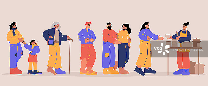 志愿者为流浪者提供食物图片素材