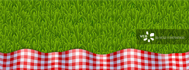 格子桌布俯视设计banner图片素材