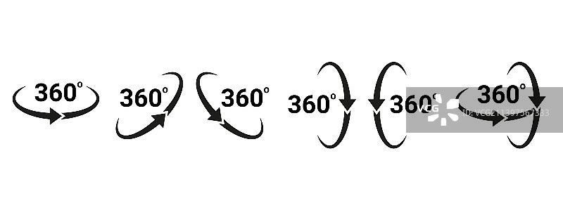 360度箭头围绕设置图标圆圈旋转图片素材