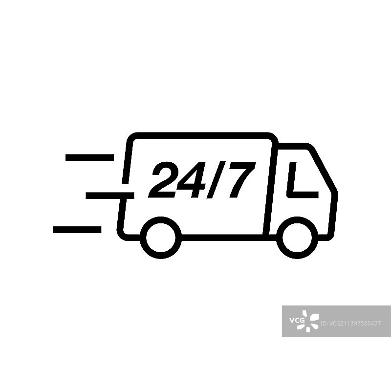 当日送达24小时送货卡车图标图片素材