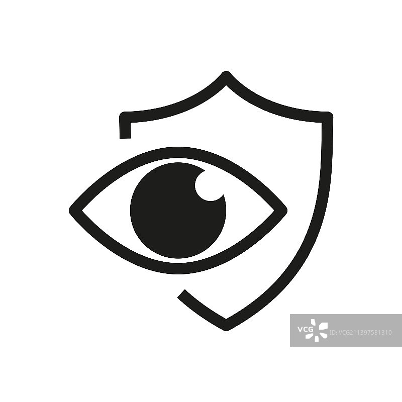 盾牌眼睛图标，眼睛保护安全标志图片素材