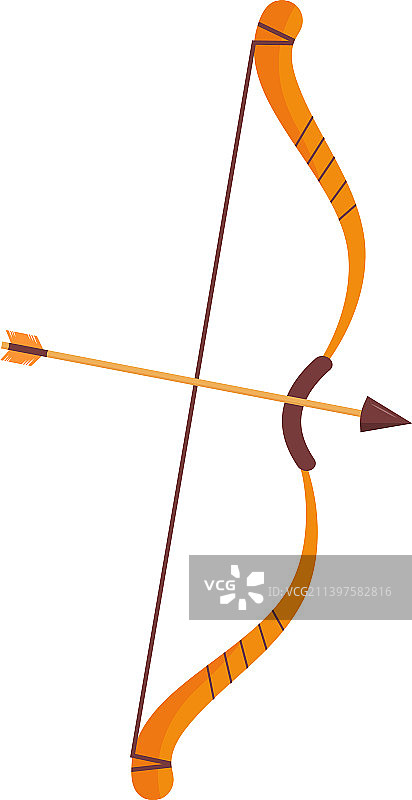 弓箭半扁平颜色物体图片素材