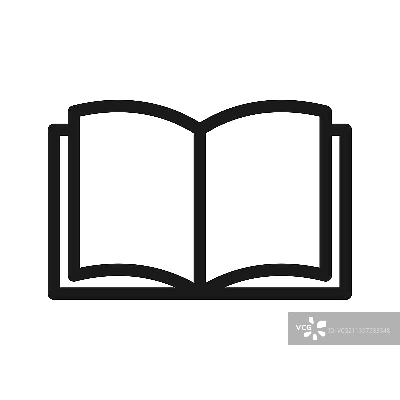 白色背景上的书籍阅读线性图标图片素材