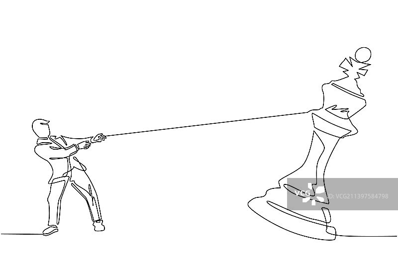 连续单线绘画：年轻商人图片素材