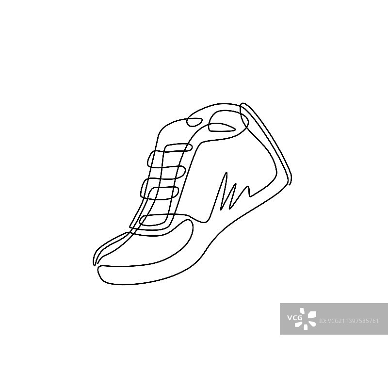 一笔画跑鞋图标图片素材