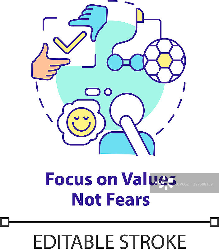 聚焦价值观而非恐惧概念图标图片素材