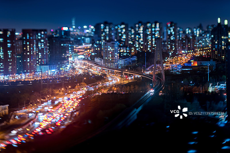 北京立水桥夜景图片素材