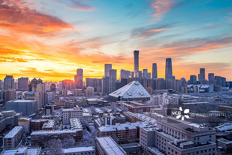 北京CBD夜景图片素材
