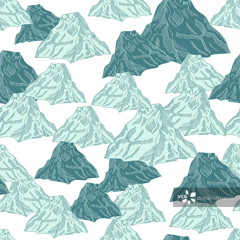 山峰雕刻无缝复古图案图片素材