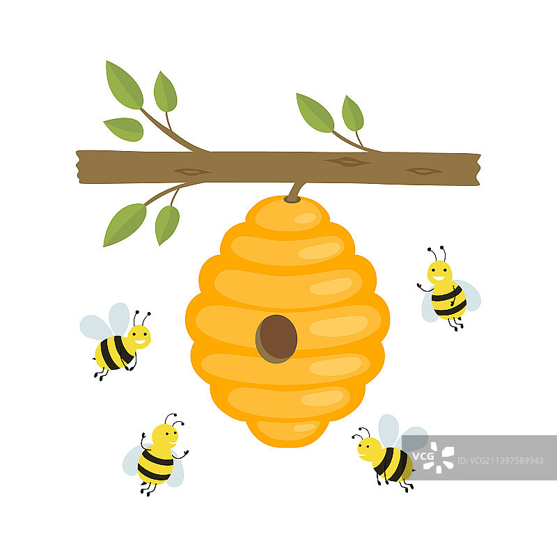 蜜蜂在蜂箱周围飞舞图片素材