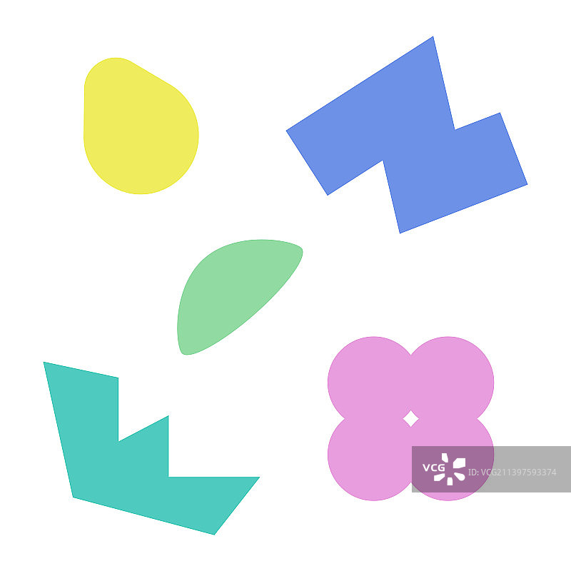 可爱的抽象几何形状素材图片素材