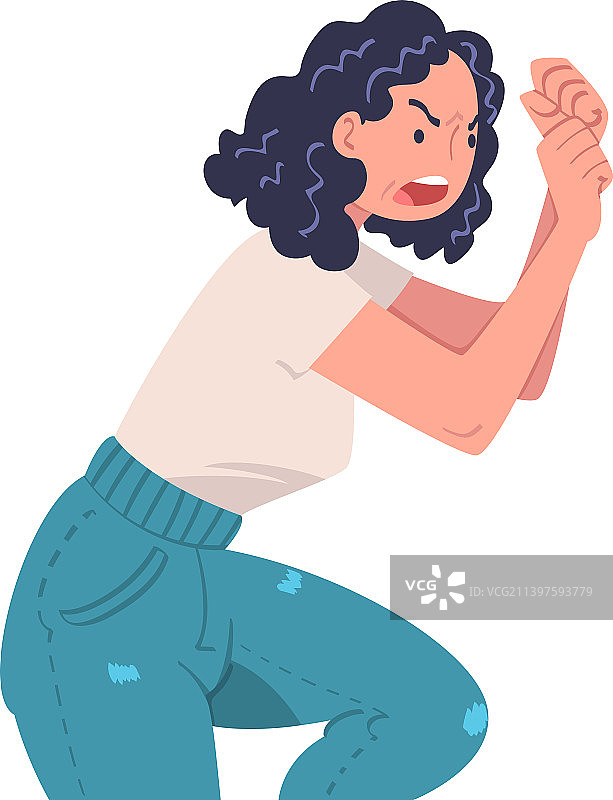 面容愤怒、大喊大叫和争吵的愤怒女人图片素材