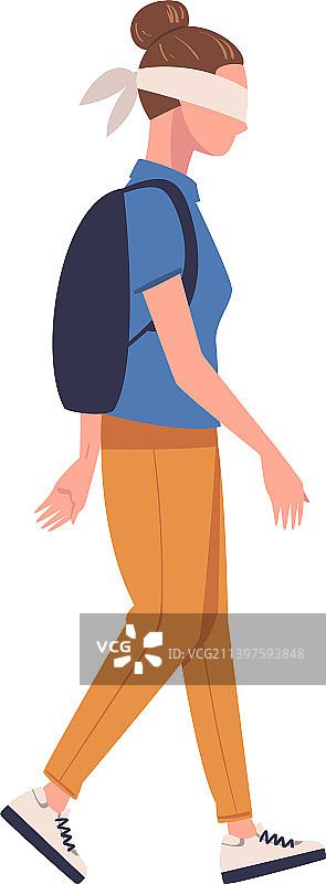 戴着眼罩的背包女人图片素材