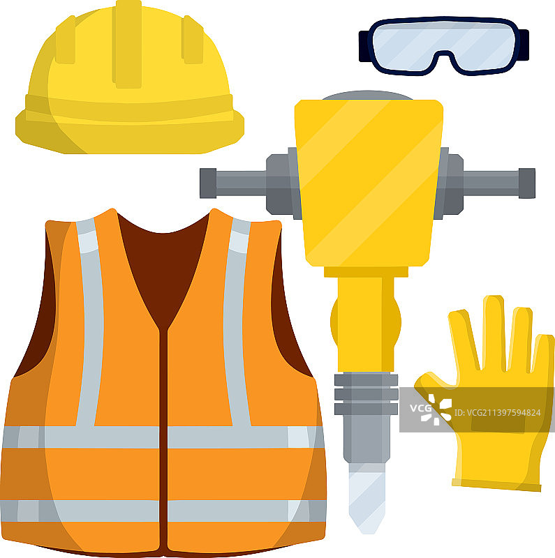 服装和工具工人和建造者图片素材