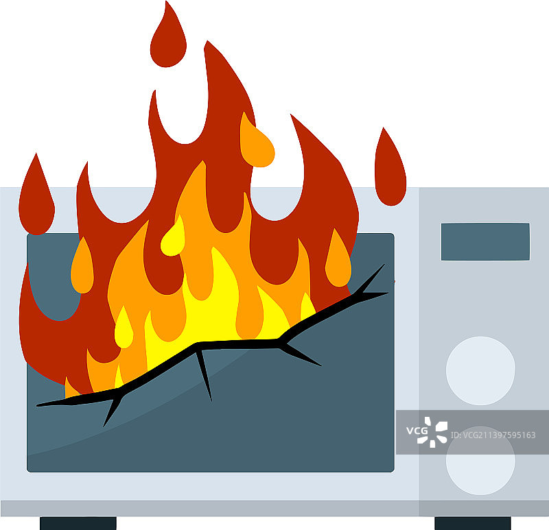 家用电器损坏的微波炉图片素材