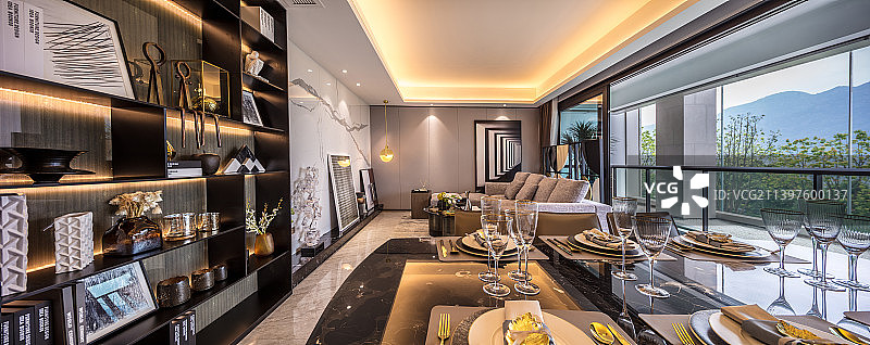 样板间饭厅餐桌图片素材