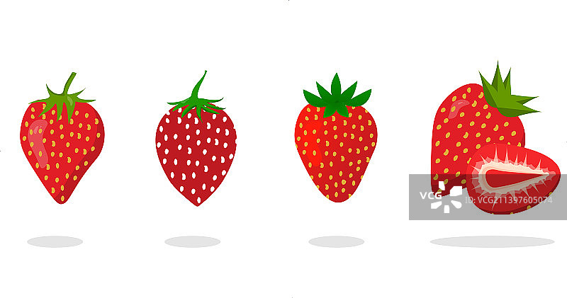 草莓合集红色草莓水果图片素材