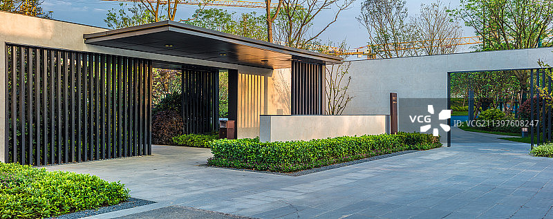 别墅庭院景观图片素材