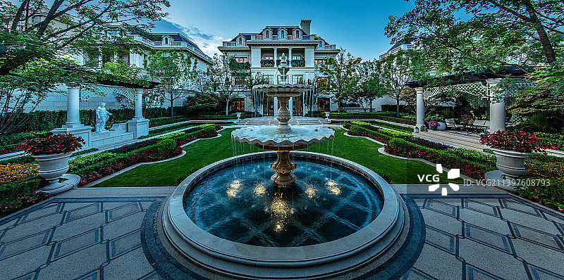 别墅庭院园林景观图片素材