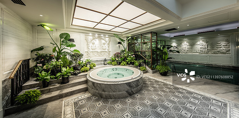 室内温泉水池图片素材
