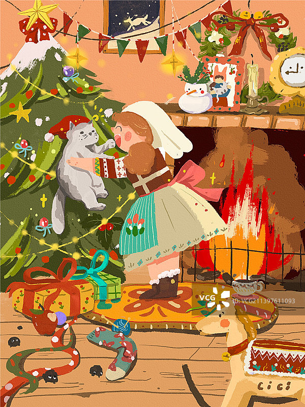 圣诞猫咪三部曲（其二）图片素材