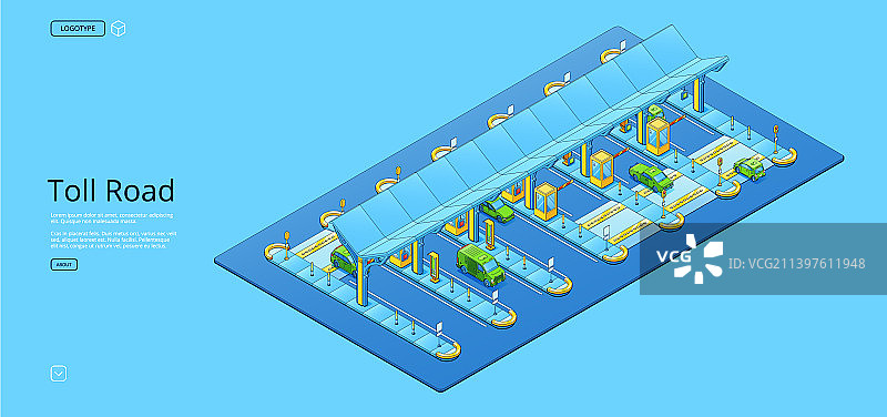 2.5D收费公路汽车和检查站图片素材