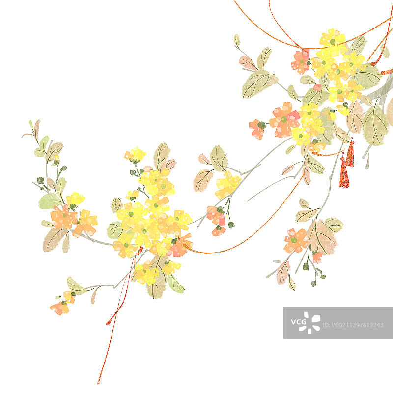 中国风12月唯美意境插画图片素材