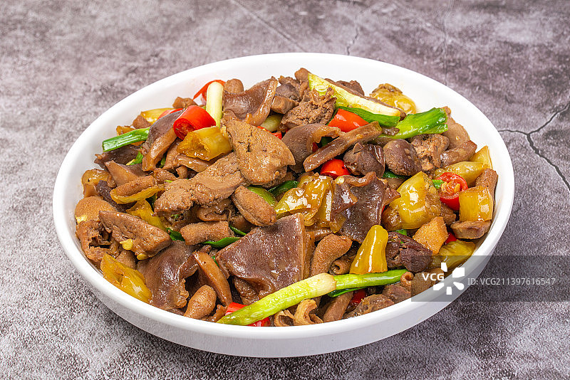 炒鸡杂家常菜图片素材