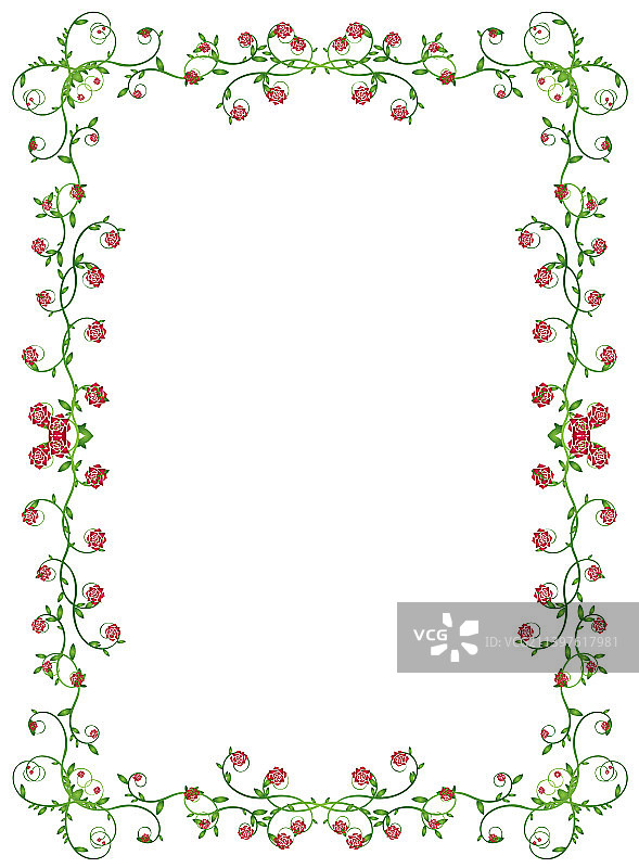 玫瑰花卉边框图片素材