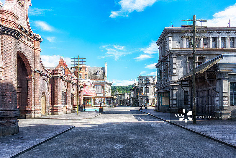 民国时期街道风景图片素材