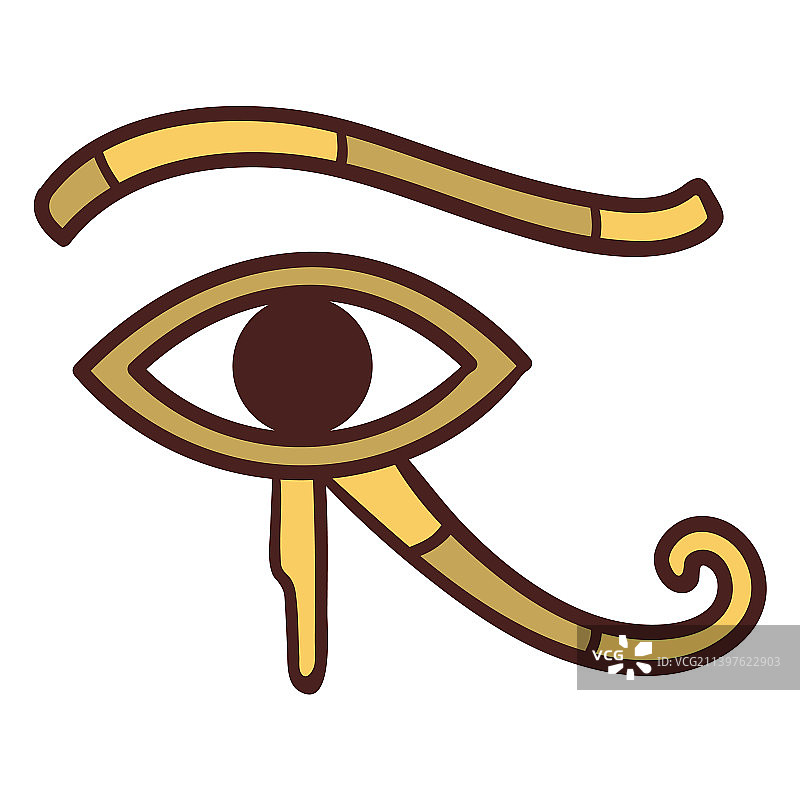 手绘的荷鲁斯之眼埃及符号图片素材
