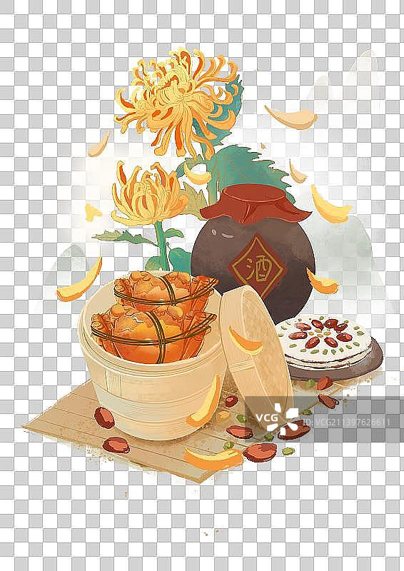 中秋重阳大闸蟹秋分立秋秋季中国风插画图片素材