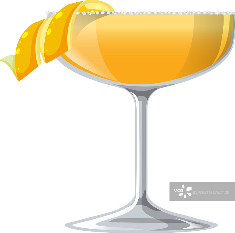 边车鸡尾酒玻璃杯白色背景图片素材
