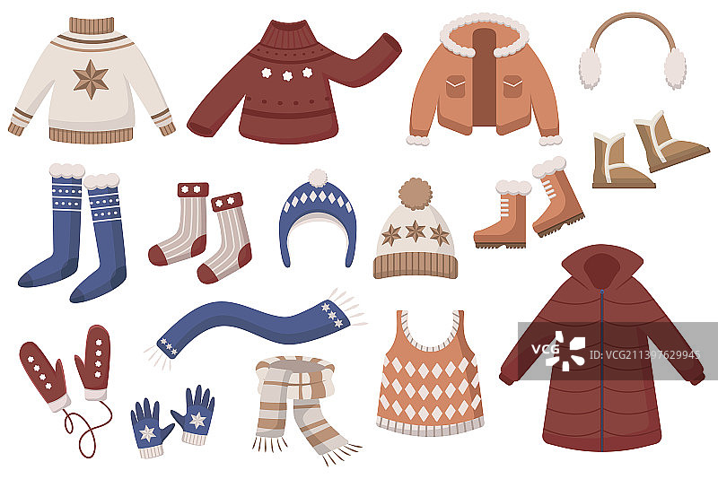 温暖的羊毛服装套装图片素材
