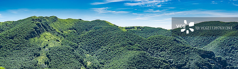 夏天北京门头沟灵山黄花梁全景图片素材