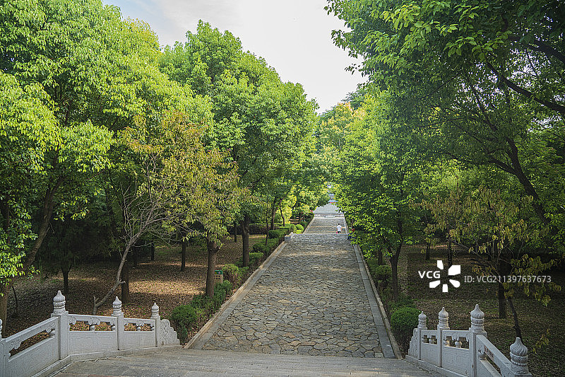 古典园林风光-山东省济宁市微山湖岛微子文化苑图片素材