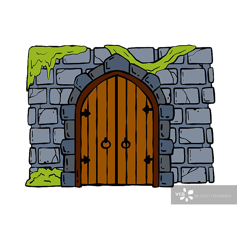 通往童话城堡的城堡入口大门图片素材