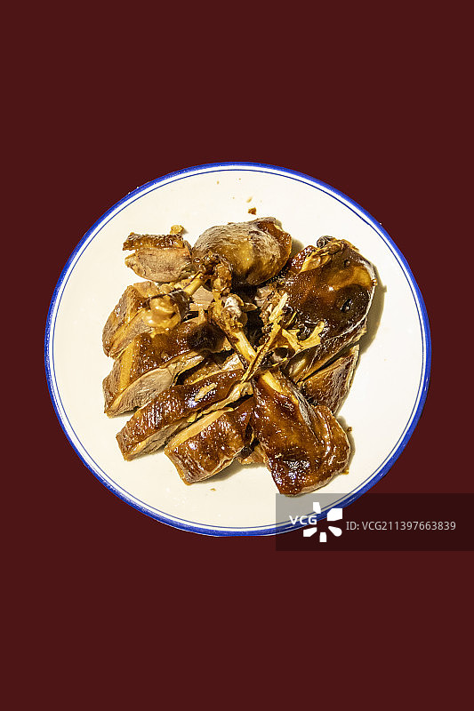 浙江绍兴鲁迅故里步行街咸亨酒店小吃：酱鸭图片素材