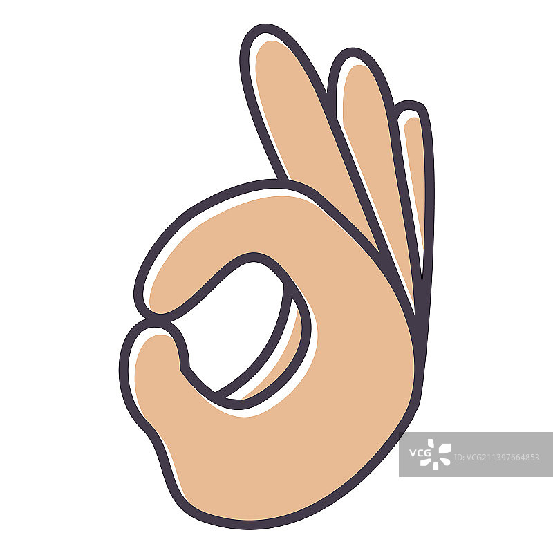 OK手势扁平设计图片素材