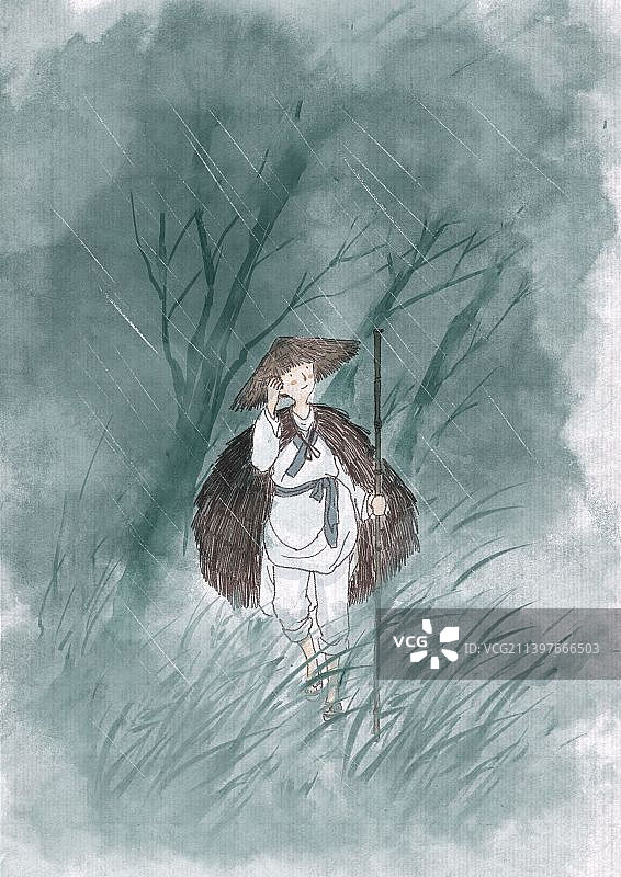 一蓑烟雨任平生图片素材