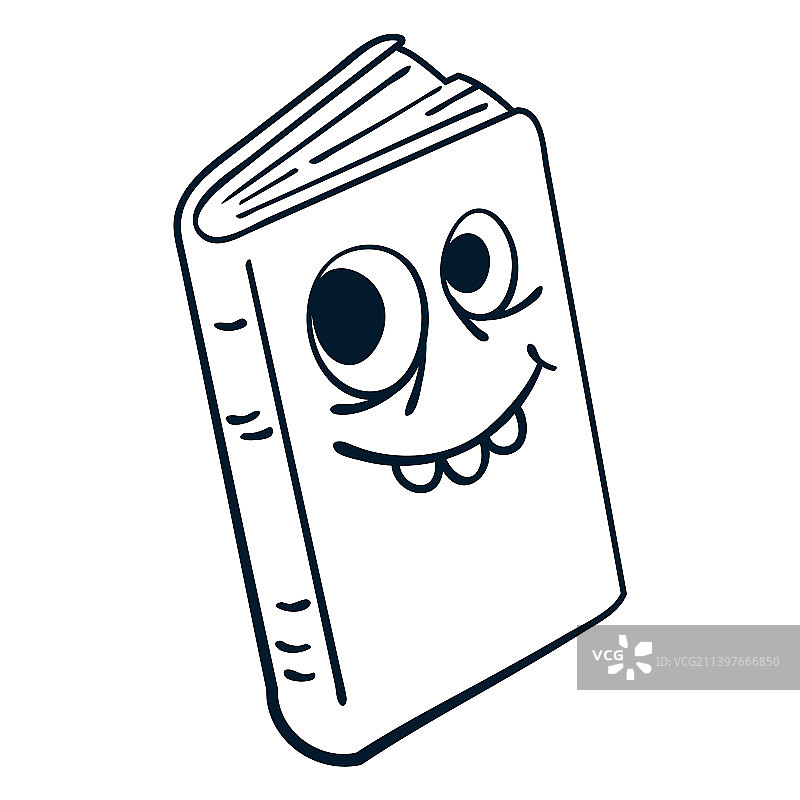 关闭的书籍笔画卡通图片素材