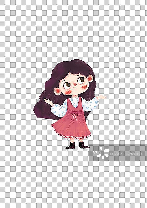儿插人物 摊手小女孩图片素材
