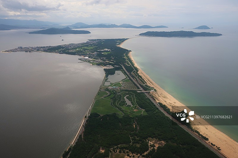 日本福冈市东区海景航拍图片素材