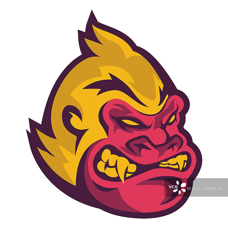 愤怒的猩猩头像标志图片素材