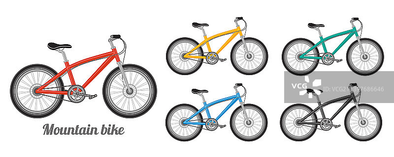 山地自行车竞速运动图片素材