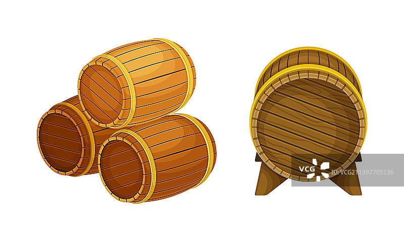 传统橡木酒桶图片素材