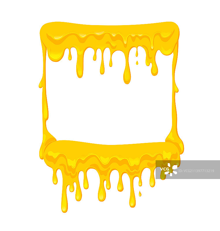 白色背景上的融化芝士边框图片素材