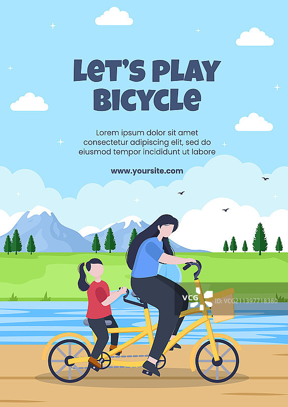 自行车社交媒体宣传单模板图片素材