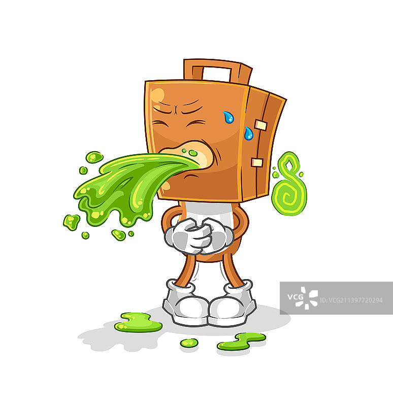 卡通手提箱吉祥物图片素材