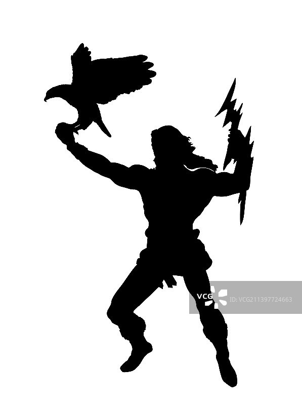 古希腊神宙斯剪影图片素材